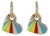 Rainbow Enamel Heart Gold & Diamond Hoop Earrings, A Pair For Sale
