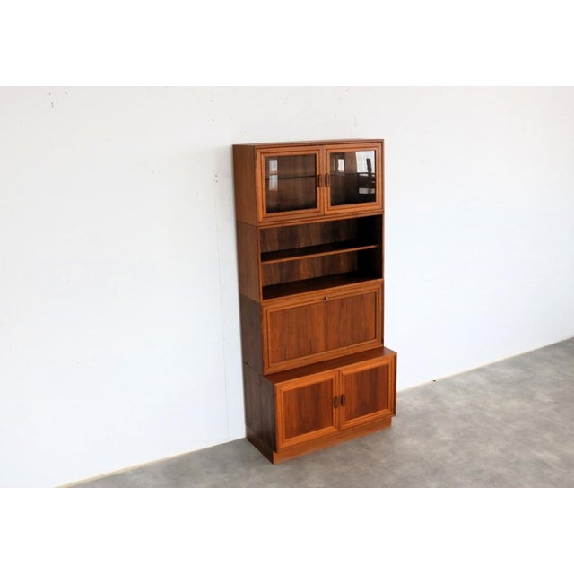 Vintage Modular Wall Cabinet in Glass and Teak, 1960s For Sale - Image 4 of 18