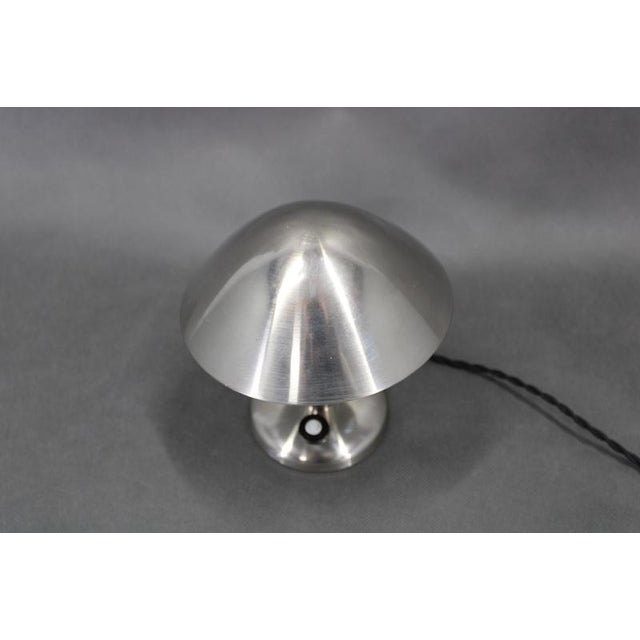 1930s Czechoslovak Art Deco Chrome Table Lamp with Metal Shade, 1930s For Sale - Image 5 of 12