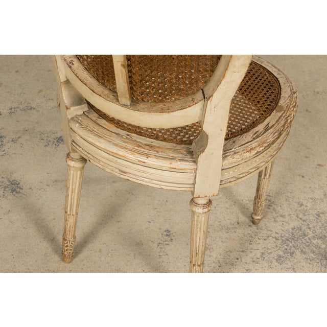Early 19th Century French Louis XVI Painted Cane Dining Chairs - Set of 10 For Sale - Image 17 of 18