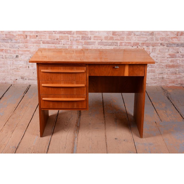Mid-Century Writing Desk in Oak from Interier Praha, Czech, 1950s For Sale - Image 4 of 12