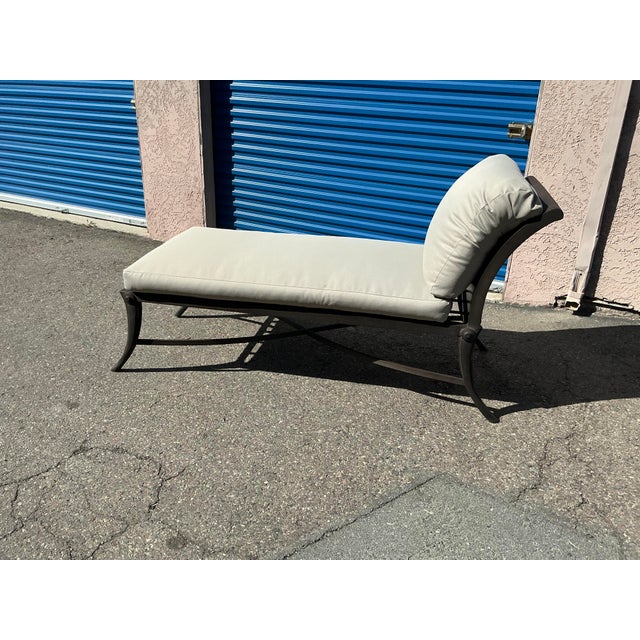 1980s Kreiss Modern Mid Century Klismos Style Patio Chaise For Sale - Image 5 of 12