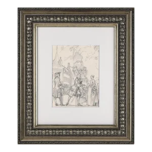 Vintage Graphite Drawing for "Dangerous Liaisons" by Russian Illustrator Anatoly Itkin