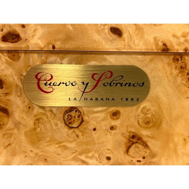Cuervo y Sobrinos Swiss-Made Polished Maple Wood Watch & Cigar Presentation Box Condition: Very good original condition....
