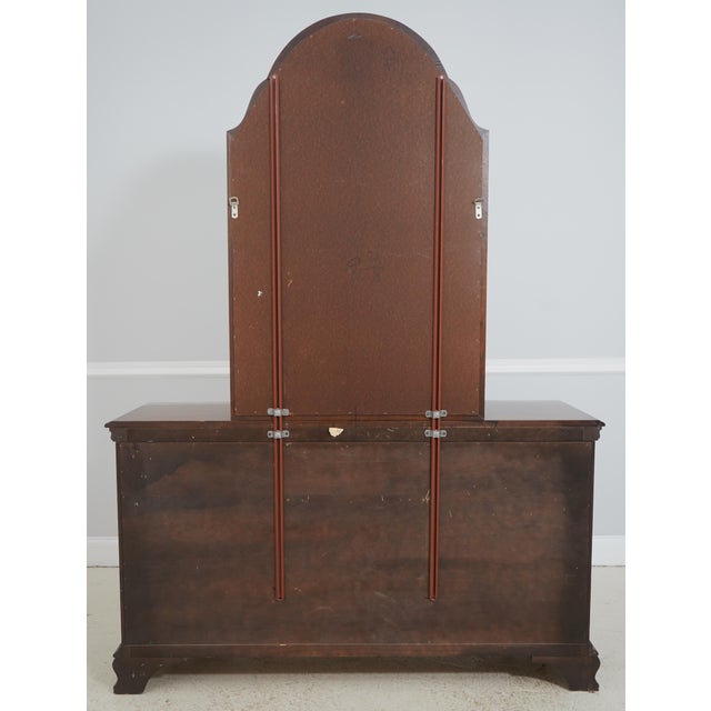 Vintage Cherry 7 Drawer Dresser W. Attached Mirror For Sale - Image 17 of 17