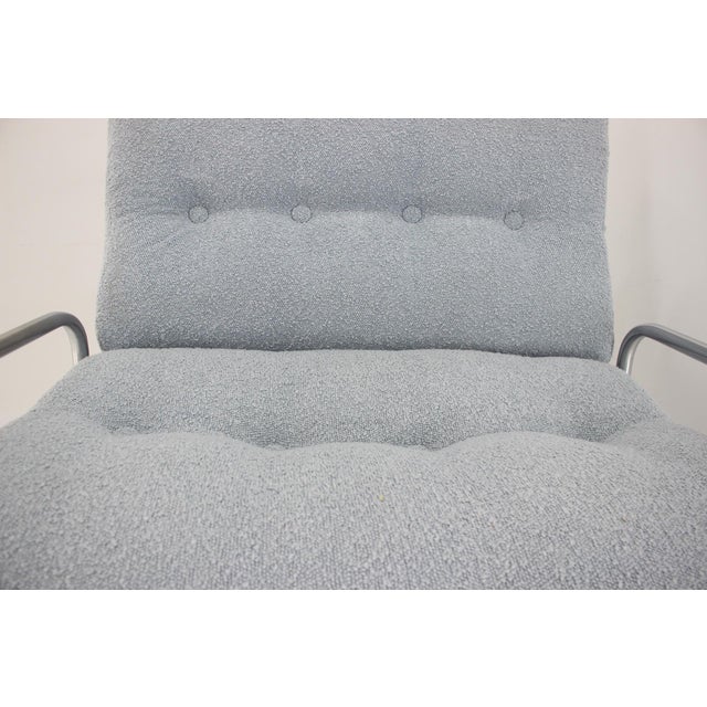 Convertible Chrome Lounge Chair in Bouclé, Czechoslovakia, 1970s For Sale - Image 17 of 18