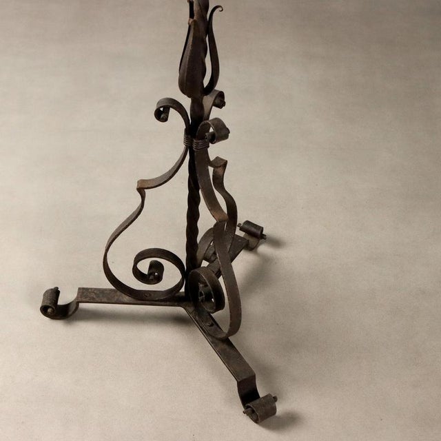 Antique Art Nouveau Floor Lamp in Iron, Italy For Sale - Image 5 of 7