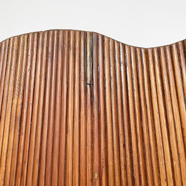 Brown Mid-Century Modern Italian Self-Supporting Wooden Screen, 1950s For Sale - Image 8 of 18