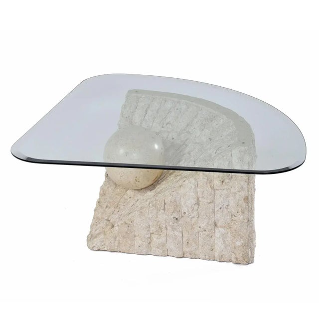 Maitland Smith Style Mactan Tessellated Stone Wedge Coffee Table For Sale - Image 4 of 9