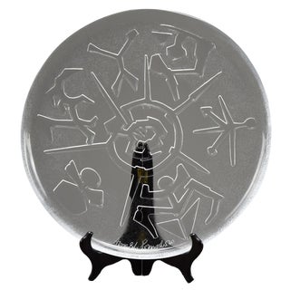 Sculptural Glass Plate by Arnaldo Pomodoro, 1960s For Sale