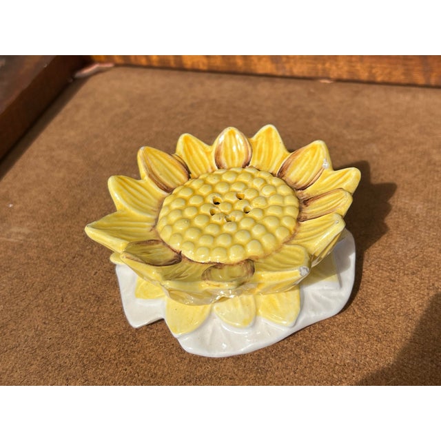 Mid 20th Century Mid Century Ceramic Sunflower Shaker For Sale - Image 5 of 7