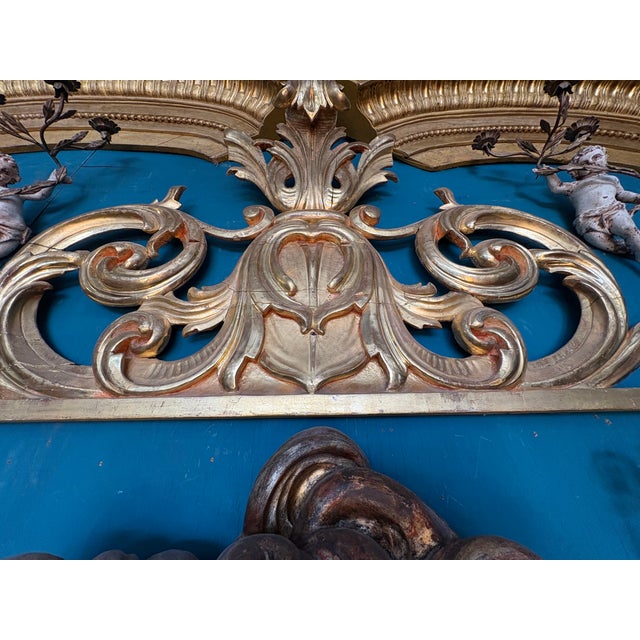 18th Century Italian Baroque Giltwood Overdoor Architectural Pediment For Sale - Image 9 of 10