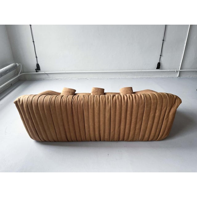 Camel Brown Leather Sandra Sofa Set by Annie Hieronimus for Ligne Roset, 1973, Set of 5 For Sale - Image 13 of 18