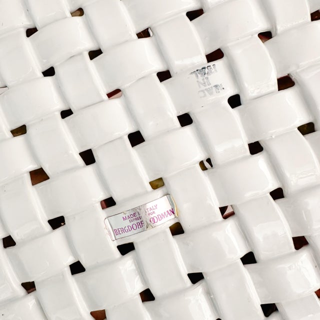 Vintage Bergdorf Goodman Italian Glazed Ceramic Apple Basket Centerpiece For Sale - Image 12 of 12