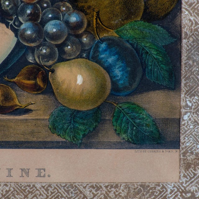 Burnt Orange Currier and Ives "Garden Orchard and Vine" Print, 1867 For Sale - Image 8 of 8