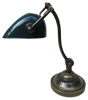 Art Nouveau Enameled Brass Banker's Lamp