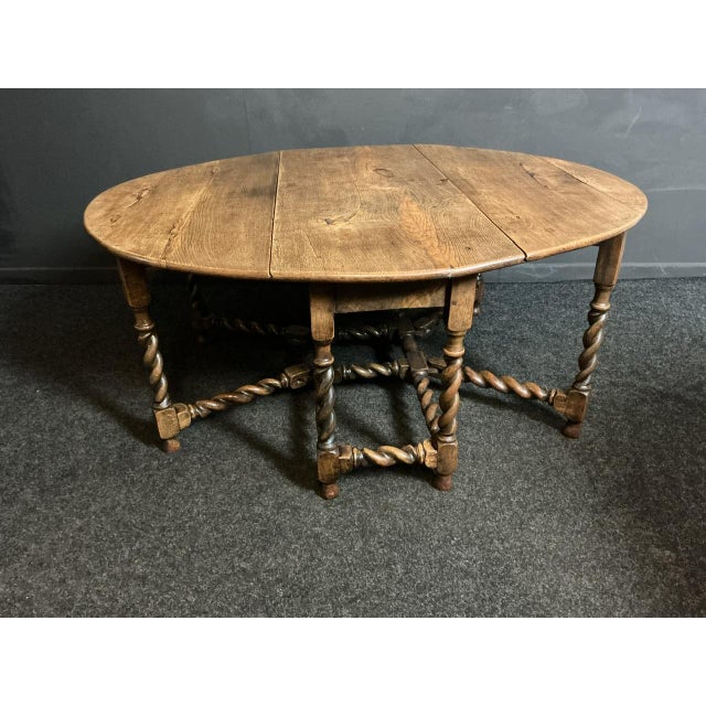 Large Antique Oak Gate Leg Table, 1700s For Sale - Image 11 of 11