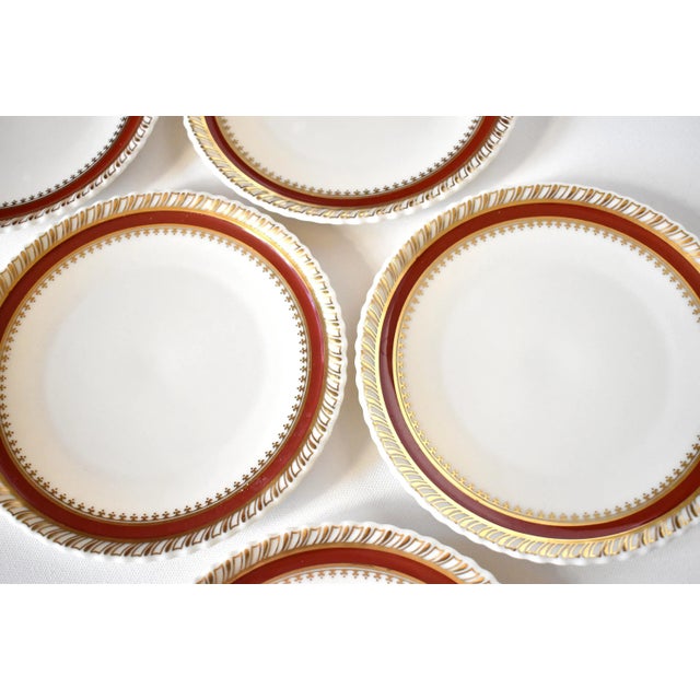 Vintage Lenox "Georgian" Red & Gold Small Plates - Set of 5 For Sale In San Francisco - Image 6 of 9