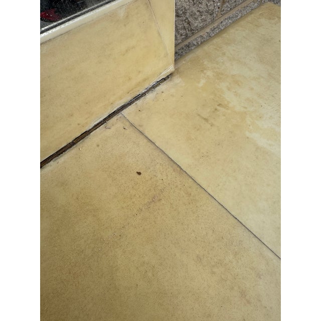 Late 20th Century French Cream Vanity Table With Mirror and Matching Bench, 2 Pieces For Sale - Image 11 of 15