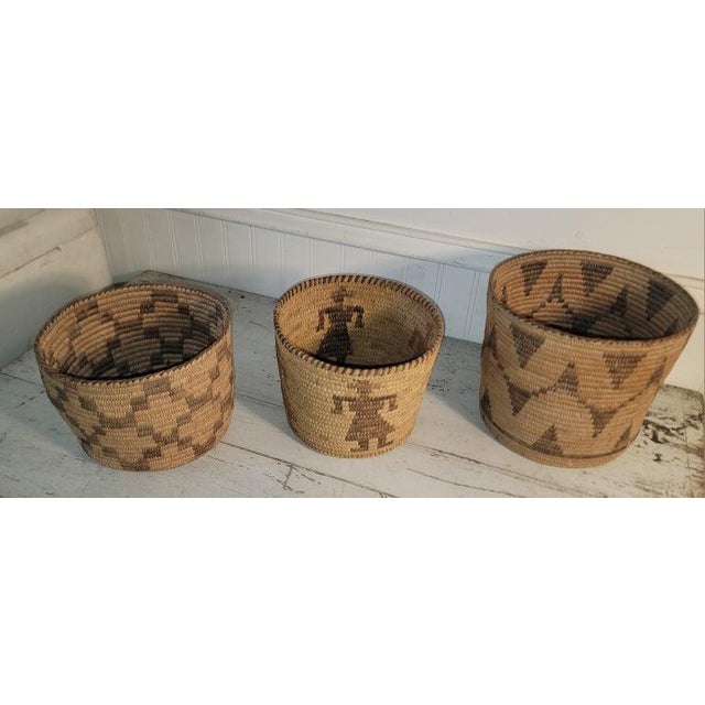 Brown 1920s Collection of Early Hand Made Woven Baskets For Sale - Image 8 of 8