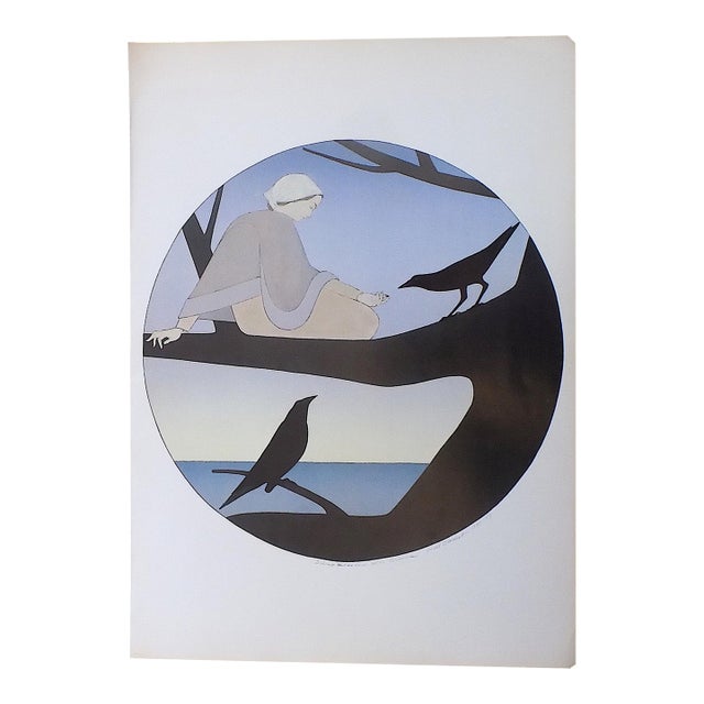 Vintage Signed Will Barnet Lithograph - "Silent Season With Crows" For Sale