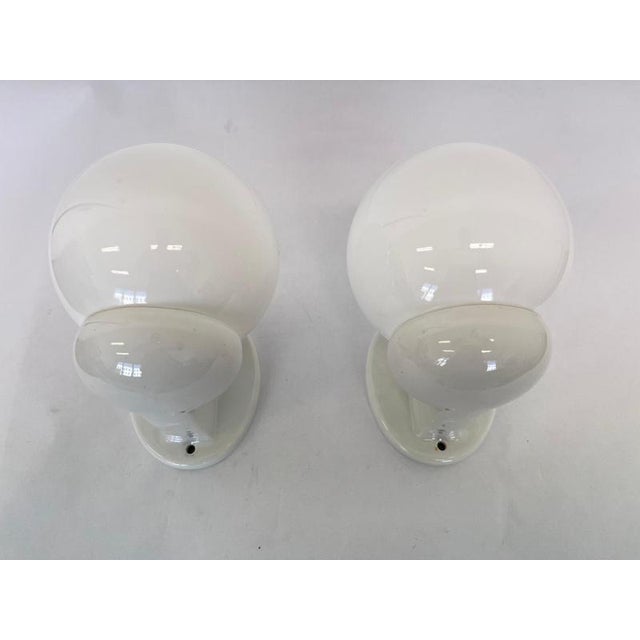 Bauhaus Porcelain and Glass Wall Lamps, 1930s, Set of 2 For Sale - Image 6 of 11