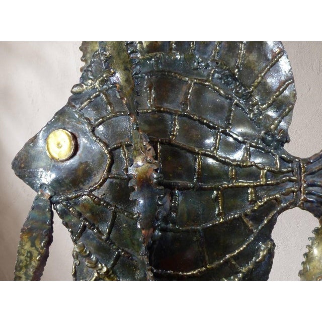 Brutalist Large Brutalist Sculpture of an Angelfish, 1970, Welded Metal For Sale - Image 3 of 9