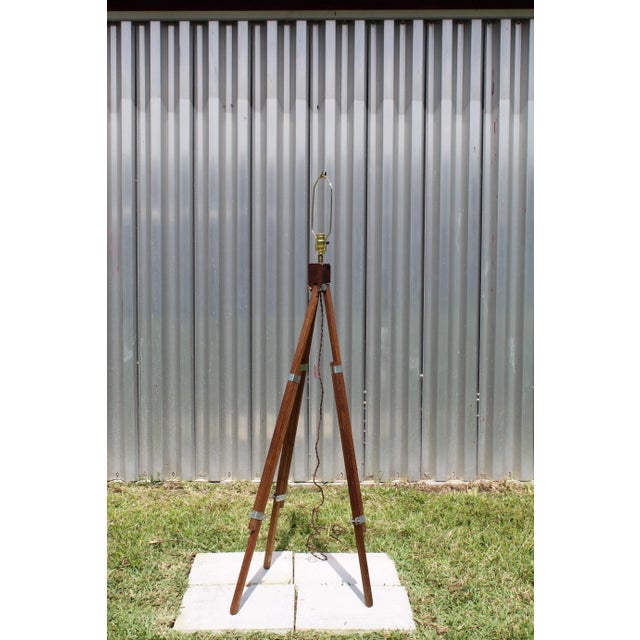 Wood 1960s Walnut Original Easel Lamp For Sale - Image 7 of 12