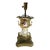 19th Century French Vieux Paris Hand-Painted Porcelain Vase Table Lamp Gilt Brass Swan Base. For Sale