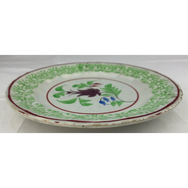 Mid-Century Modern Mid 19th Century English Hand Painted Serving Plate For Sale - Image 3 of 6