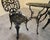 Late 20th Century Victorian Revival Iron and Aluminum Garden Bistro Set, 3 Pieces For Sale - Image 10 of 15