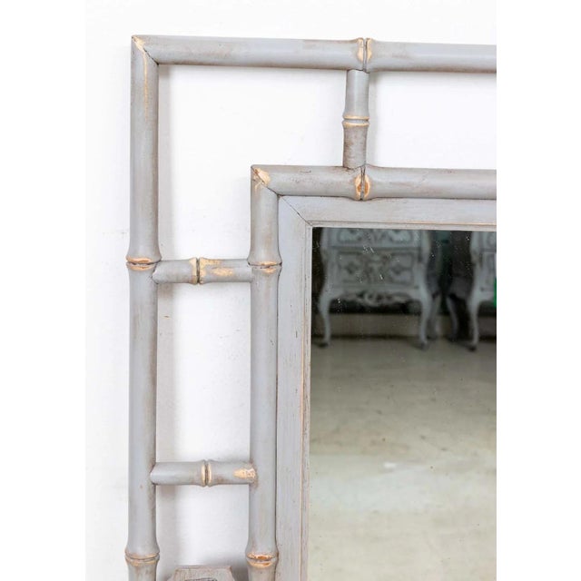 1970s Painted Faux Bamboo Mirror For Sale - Image 5 of 7