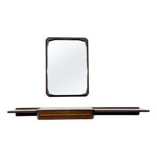 Mid-Century Modern Wall Console with Mirror, Italy, 1960s, Set of 2 For Sale