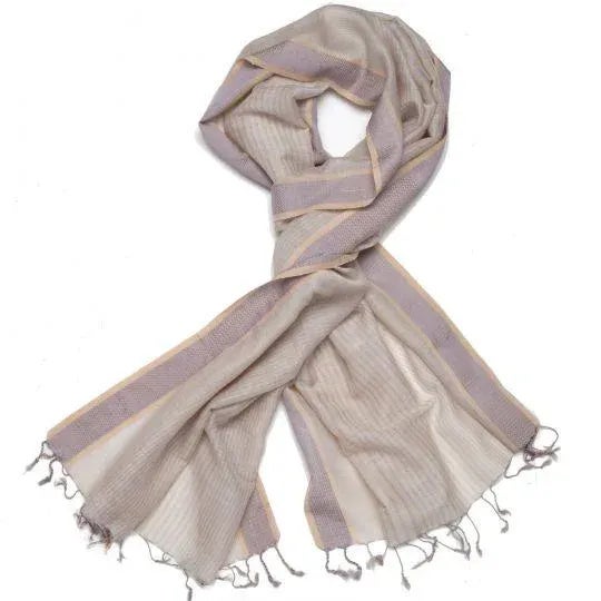 Penelope Bisque/Lavender Scarf For Sale - Image 4 of 4