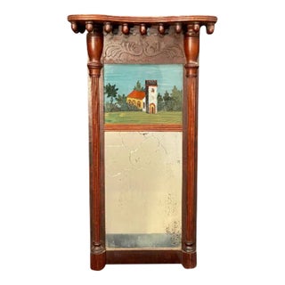 Early 19th Century Federal Style Églomisé Trumeau Mirror For Sale