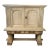 French Provincial Hand-Carved Bleached Oak Bar or Curiosity Cabinet For Sale