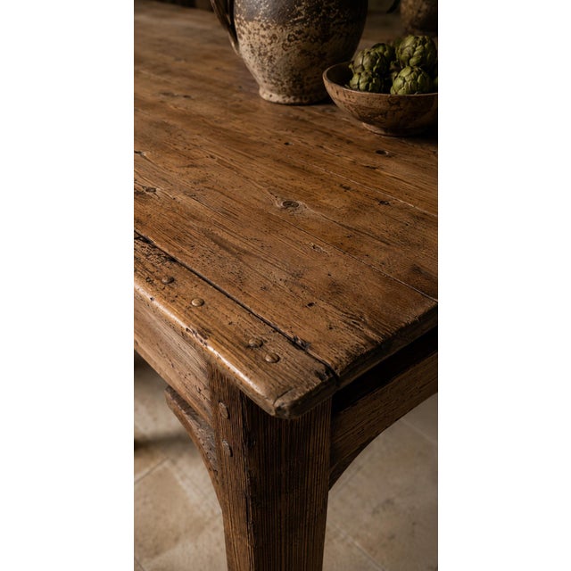 French Provincial Pine Harvest Table with Drawers, 19th Century For Sale - Image 6 of 7