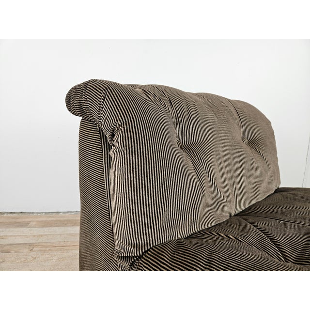 Set of Italian Modular Lounge Chairs in Striped Fabric, 1970s For Sale - Image 11 of 18