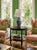 Hollywood Regency Large Hickory Chair Atelier Collection Oval Bar Cart With Brass Gallery Rail & Antiqued Mirror Top For Sale - Image 3 of 8