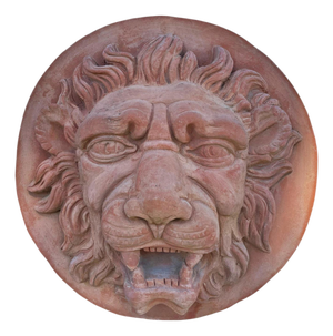 Round Terracotta Lion Mask, 1900s