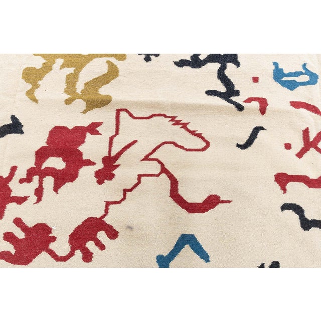 Ivory Oversized Modern Flat Weave Rug Doris Leslie Blau For Sale - Image 8 of 8