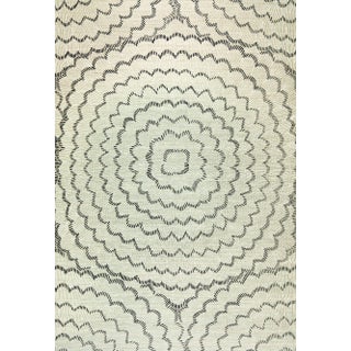 Schumacher X Celerie Kemble Feather Bloom Sisal Wallpaper in Dove For Sale