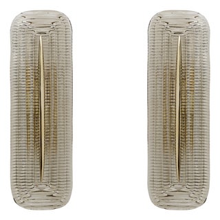 Large Modern Italian Murano Glass and Brass Sconces, 2000, Set of 2 For Sale