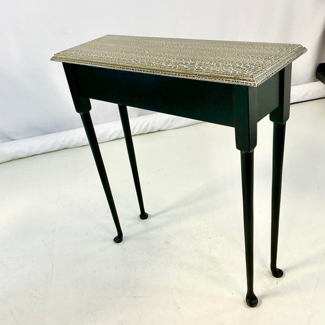 1990s Post Modern Boho Chic Black Thin Style Console Table. For Sale - Image 10 of 11