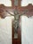 French Antique 1800's French Bronze Patinated Metal Inlaid Wood Wall Crucifix Cross For Sale - Image 3 of 12