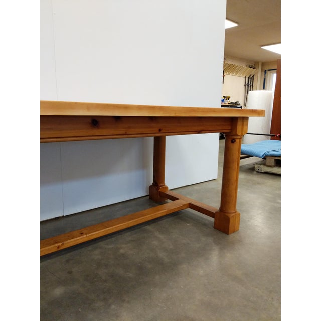 Wood Vintage Farmhouse Style Dining Table For Sale - Image 7 of 8
