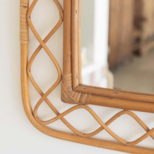 1960s Italian Rattan Mirror For Sale In Los Angeles - Image 6 of 9