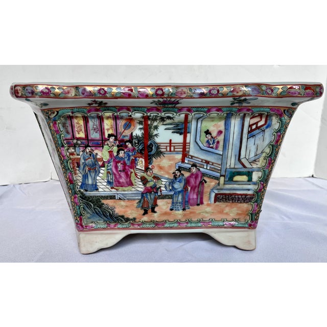 Vintage Chinese Rose Famile Hexagonal Footed Jardiniere For Sale - Image 11 of 18