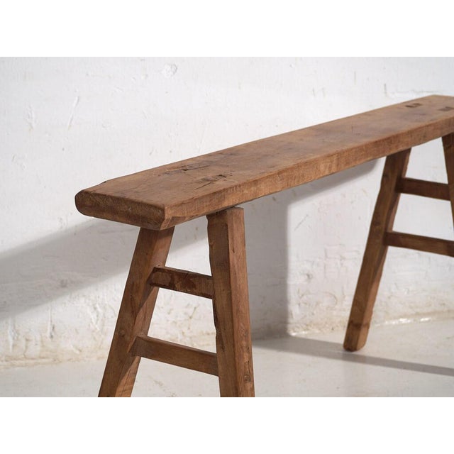 Antique Chinese Wooden Bench For Sale - Image 5 of 8
