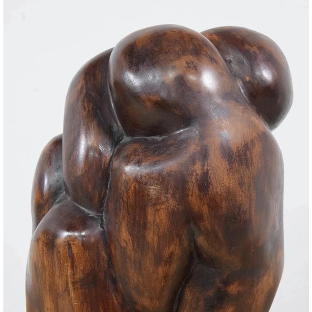 1950s 1950s Ben Goodkin Carved Wood Abstract Figurative Sculpture,signed. Large For Sale - Image 5 of 7